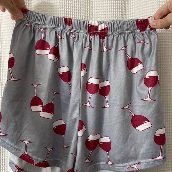 Women’s SHEIN “Wine O’ Clock” gray and white pajama set. Size medium. - Picture 6 of 9